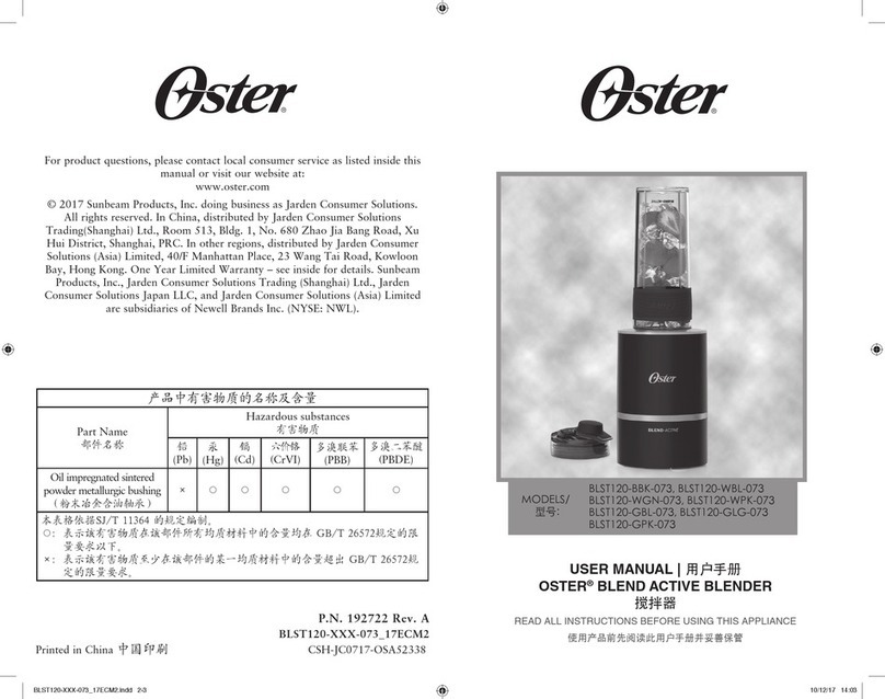 Oster BLST120-BBK-073 user manual