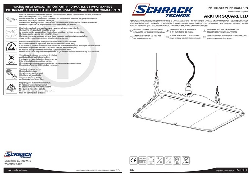 Schrack Technik Arktur Square LED installation instructions