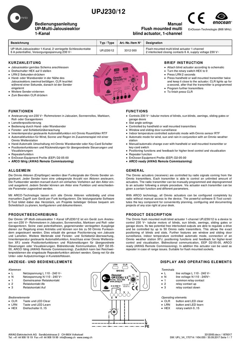 EnOcean Omnio UPJ230/12 manual