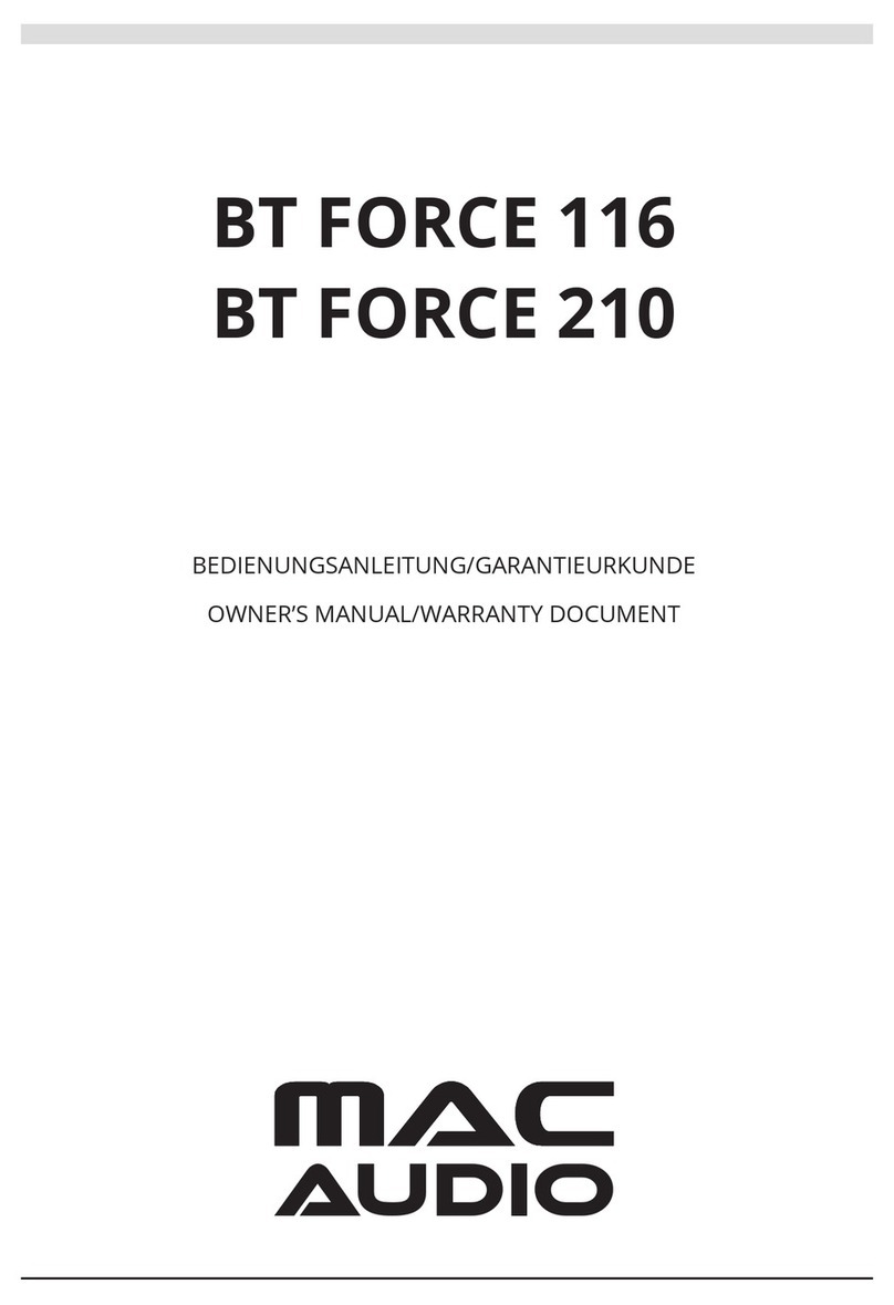 MAC Audio BT FORCE 116 Planning guide