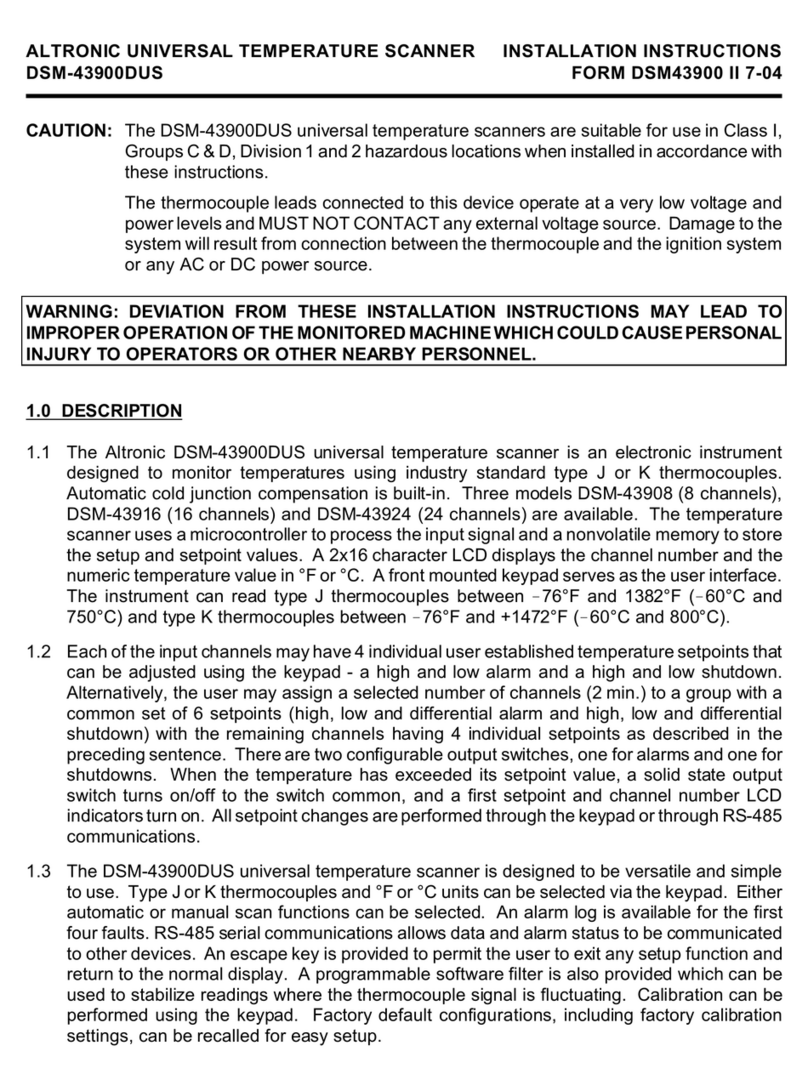 Altronic DSM-43900DUS installation instructions