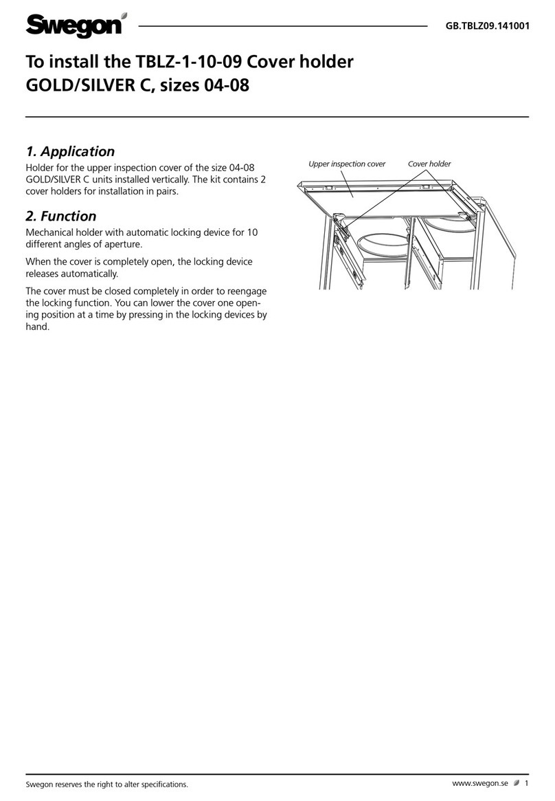Swegon TBLZ-1-10-09 installation instructions