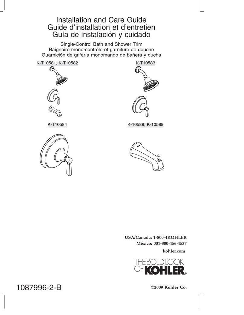 Kohler K-T10581 Assembly instructions Kohler K-T10581 Assembly instructions