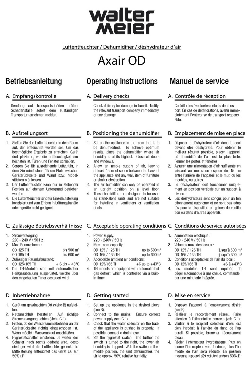 Walter Meier Axair OD operating instructions