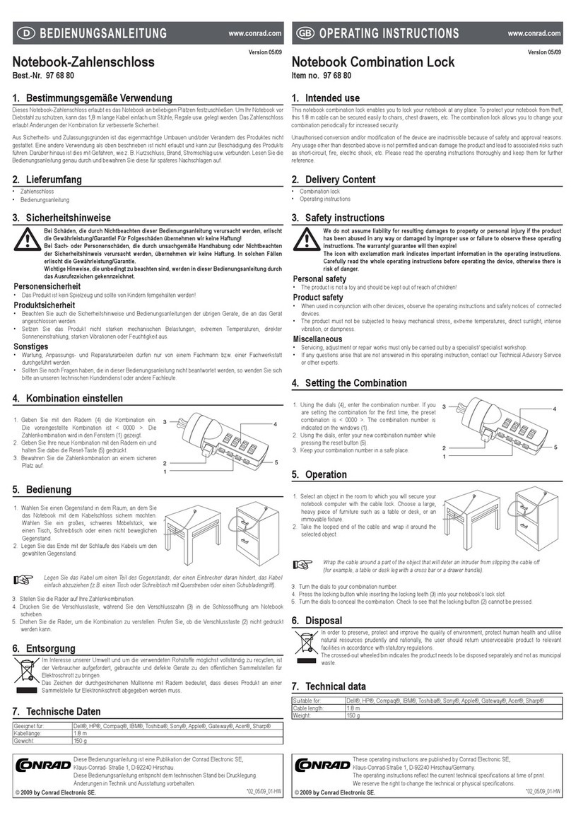 Conrad 97 68 80 operating instructions