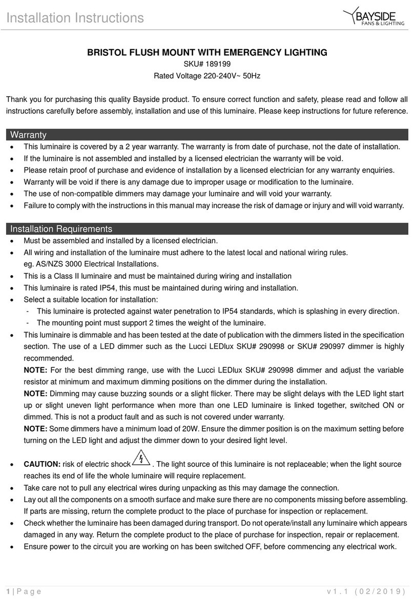 Bayside BRISTOL installation instructions