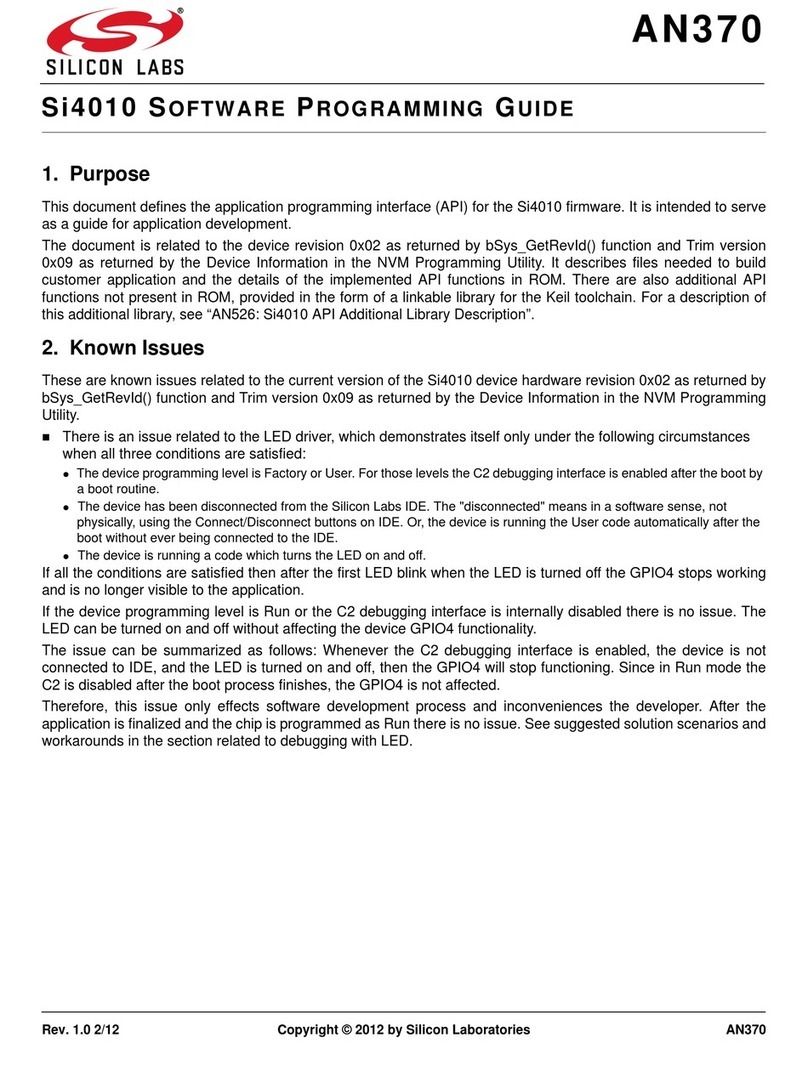 Silicon Laboratories Si4010 Series Operating instructions