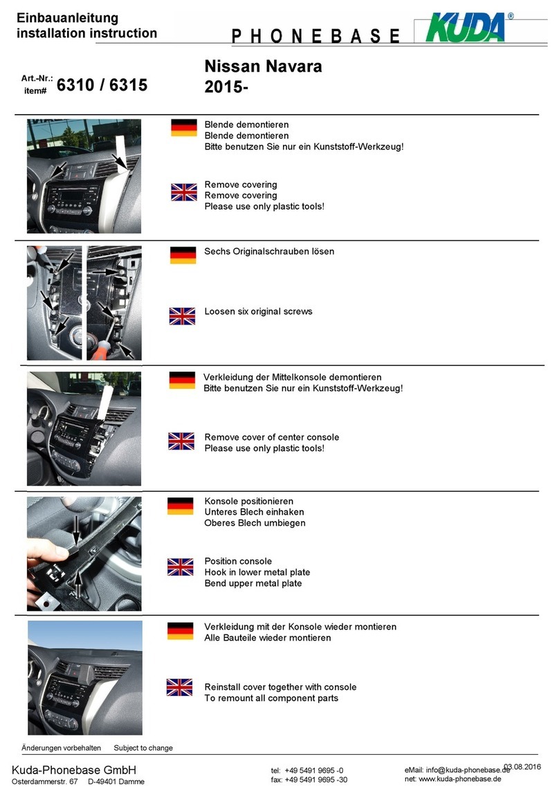 Kuda 6310 installation instructions