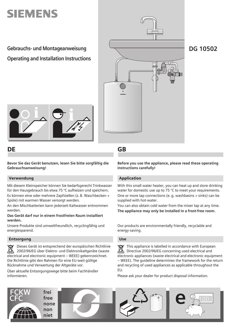 Siemens DG 10502 User manual
