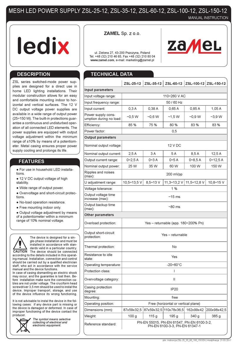 Ledix ZAMEL ZSL Series Manual instruction