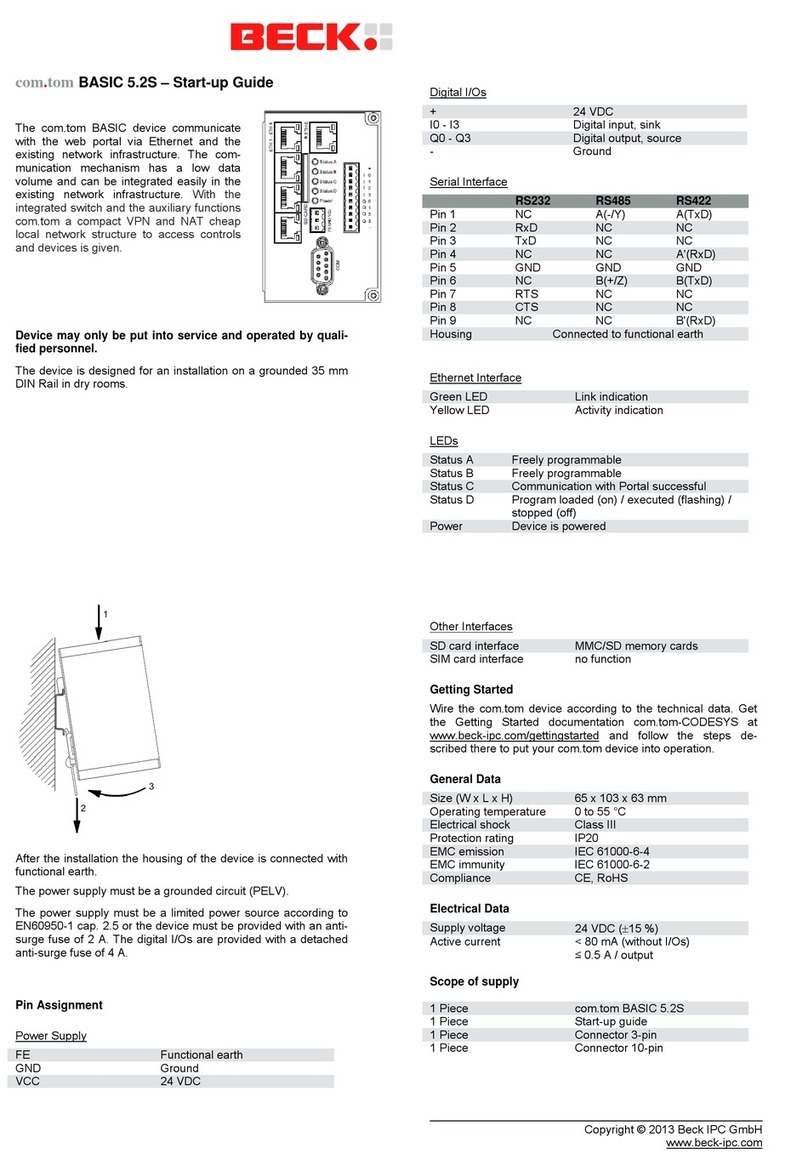 Beck com.tom BASIC 5.2S Startup guide