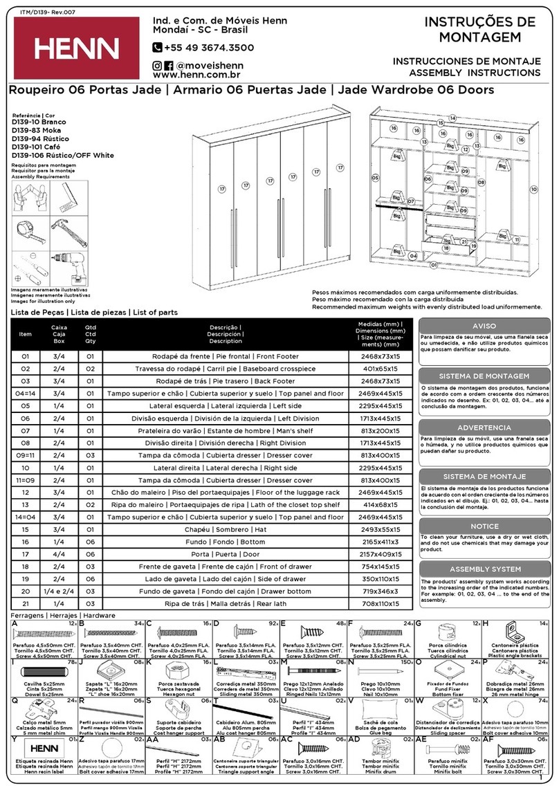 HENN Jade D139-10 Assembly instructions HENN Jade D139-10 Assembly instructions