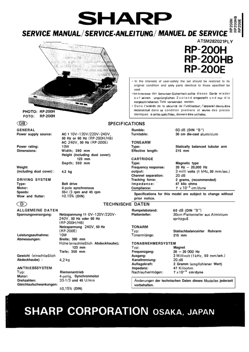 Sharp RP-200H User manual