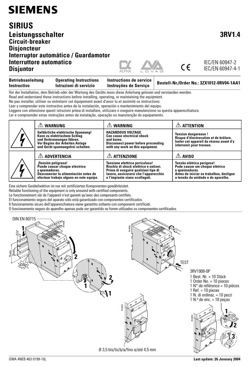 Siemens SIRIUS 3RV1.4 User manual