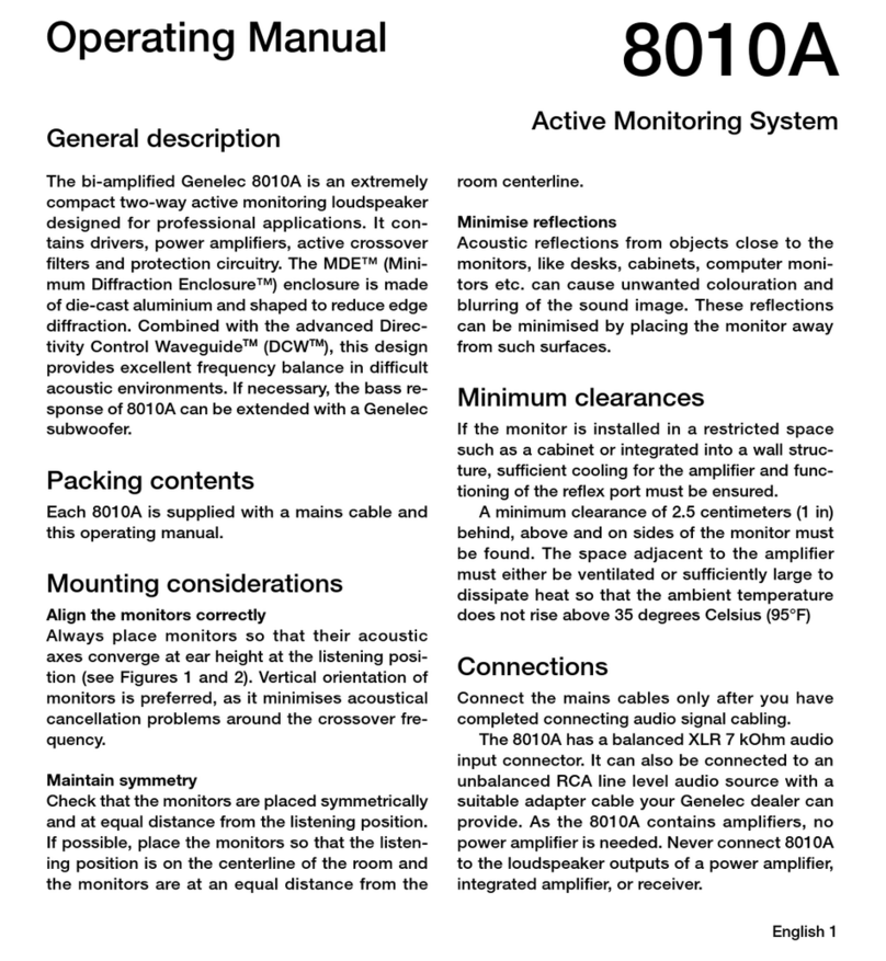Genelec 8010A User manual