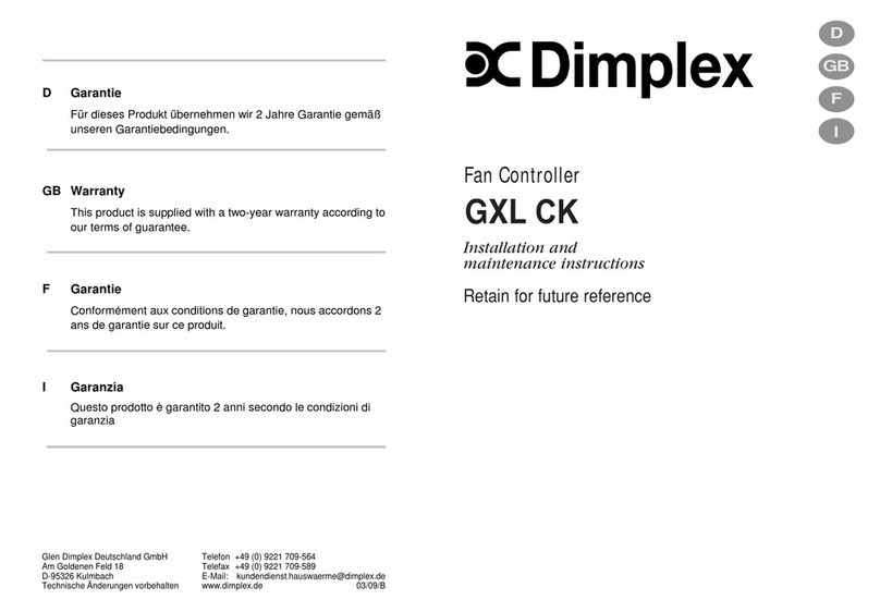 Dimplex GXL CK Installation and maintenance instructions