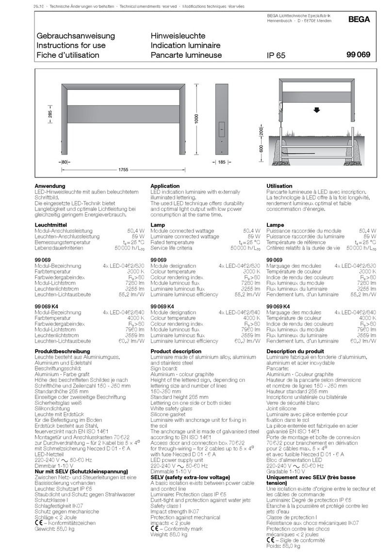 BEGA 99 069 Instructions for use BEGA 99 069 Instructions for use