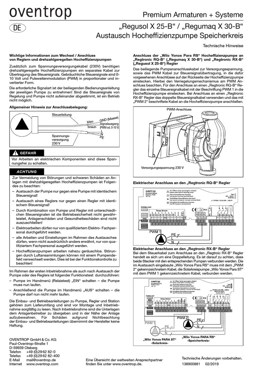 oventrop Regusol X 25-B Installation and operating instructions