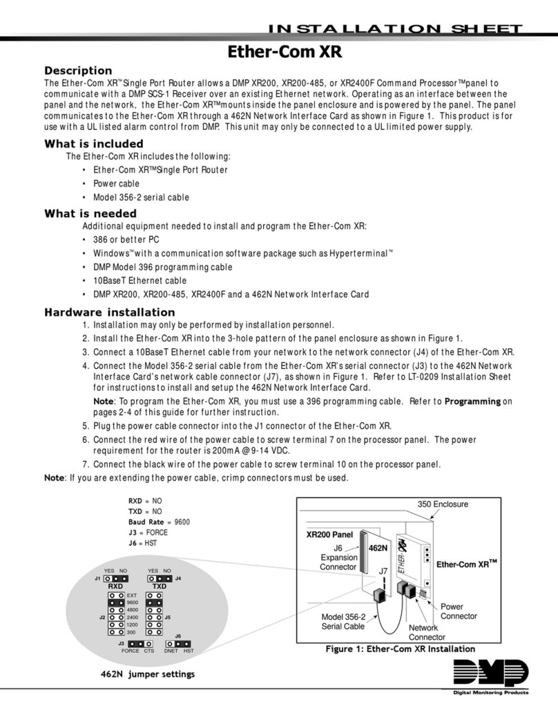 DMP Electronics Ether-Com XR Installation sheet