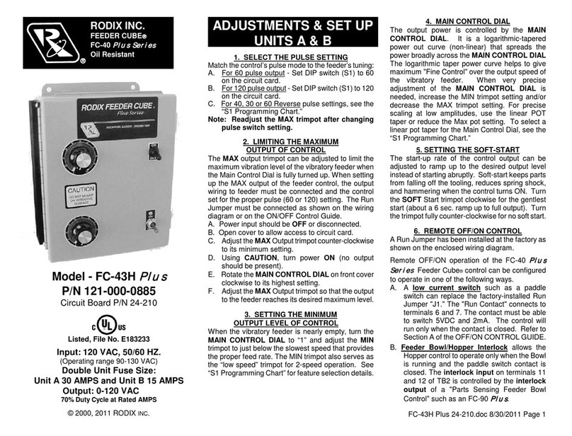 Rodix FEEDER CUBE FC-90 Plus Series User manual