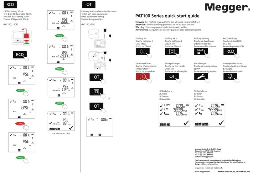 Megger PAT100 Series quick start guide