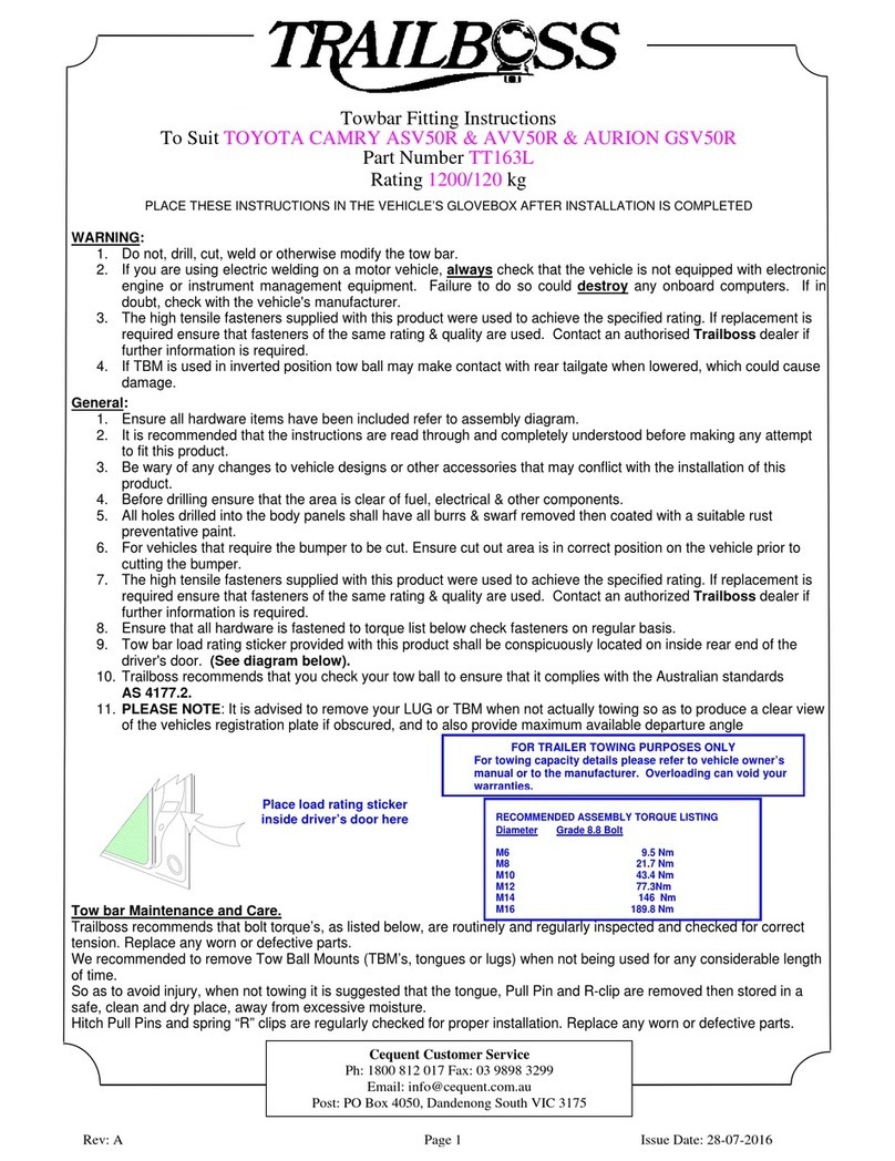 Trailboss TT163L Fitting instructions