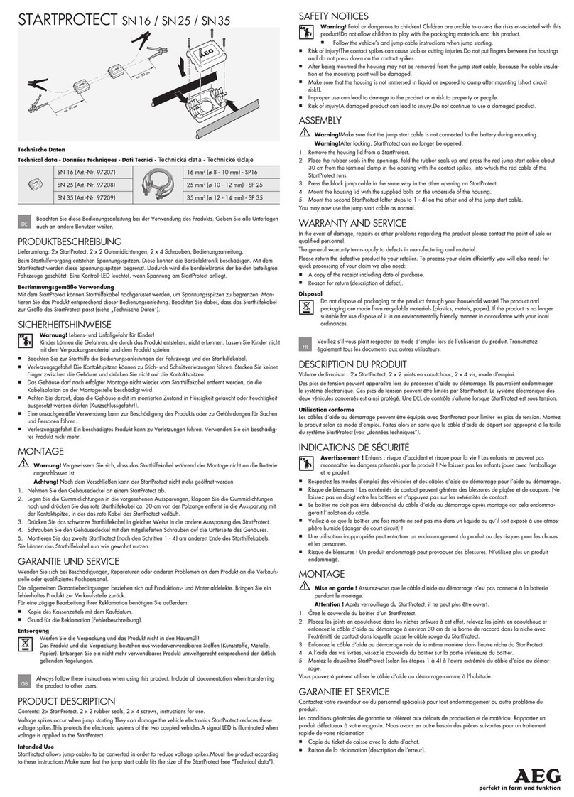 AEG STARTPROTECT SN16 manual