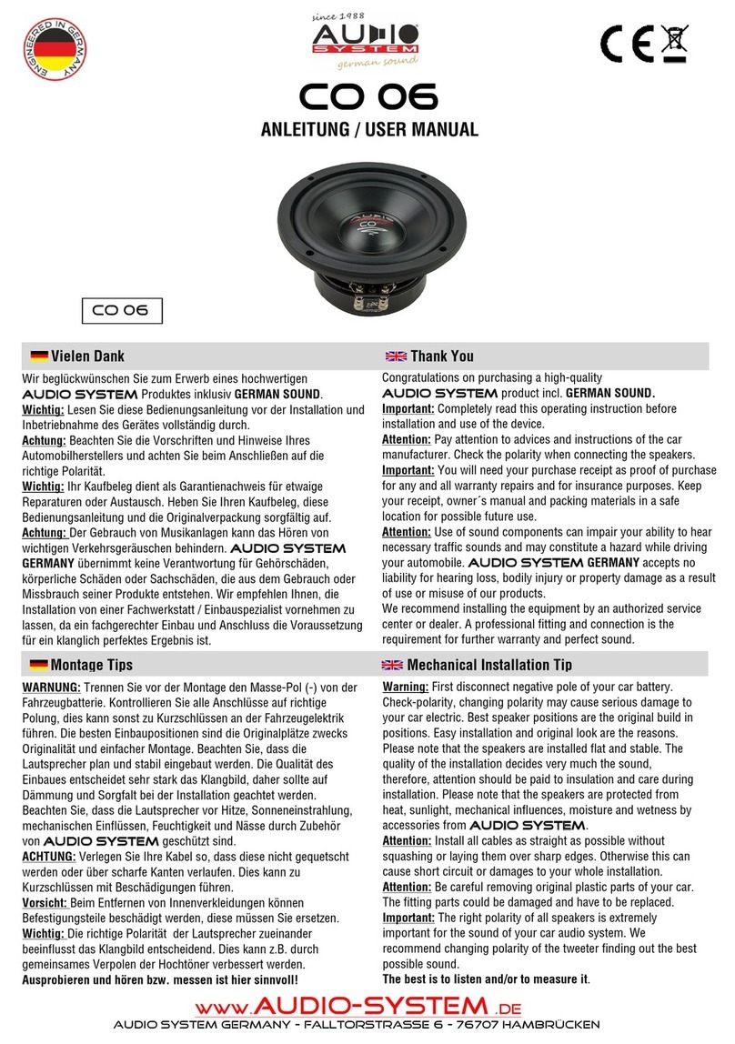 Audiosystem CO 06 User manual