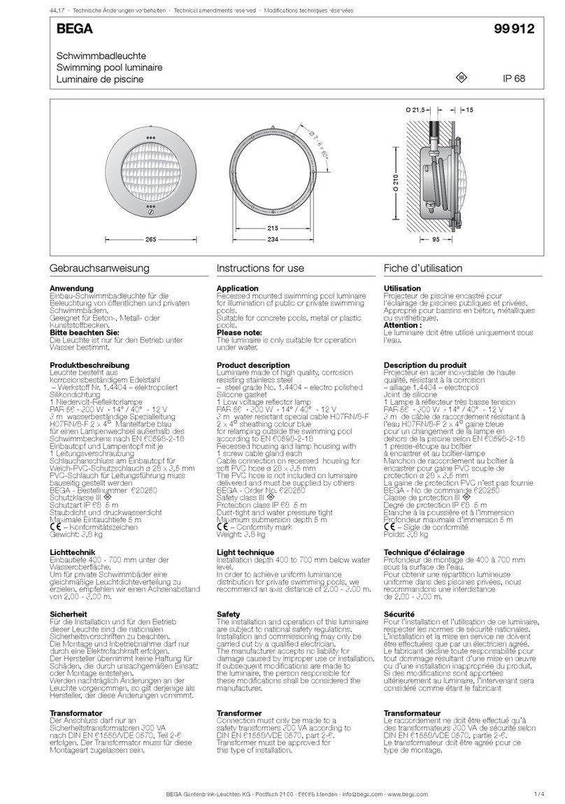 BEGA 99 912 Instructions for use