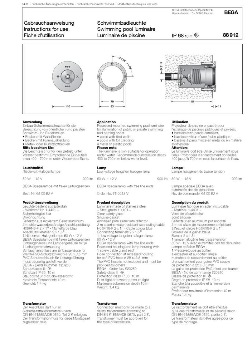 BEGA 88 912 Instructions for use