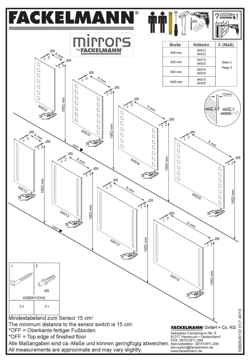 Fackelmann 84512 Instructions for installation