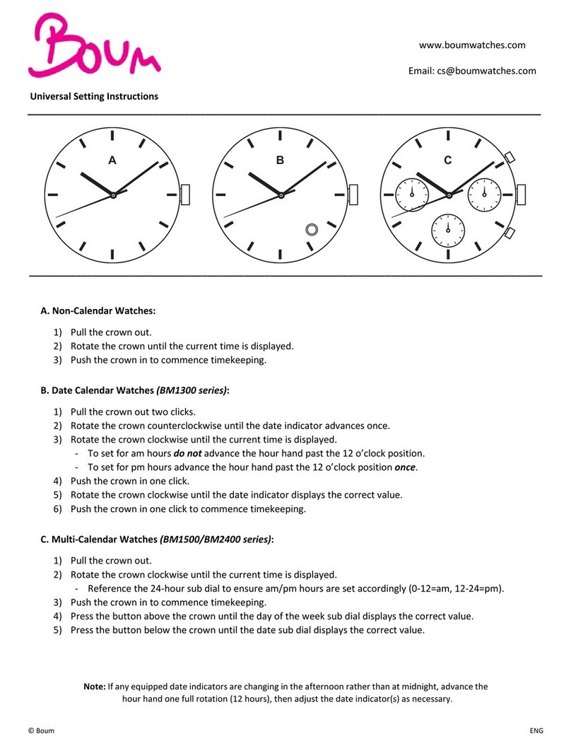 Boum BM1300 Series Universal Setting Instructions