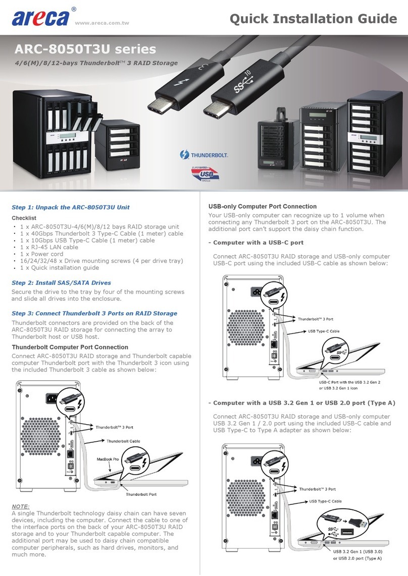 Areca ARC-8050T3U Series Quick installation guide