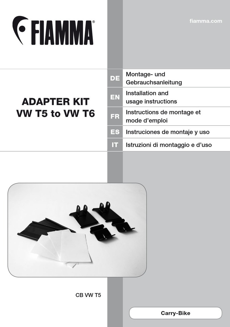 Fiamma VW T5 MULTIVAN Installation and usage instructions