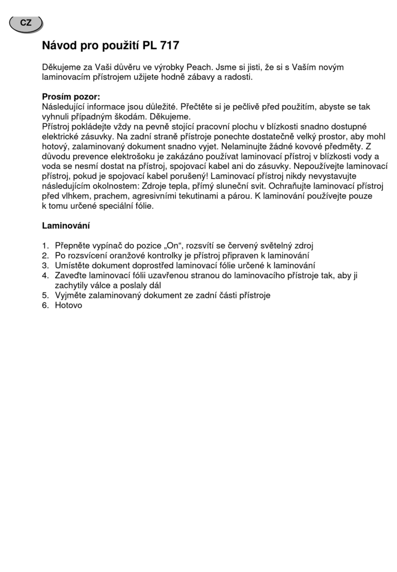 Peach PL 717 User instructions