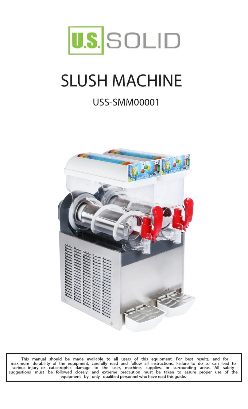 U.S. Solid SLUSH MACHINE manual