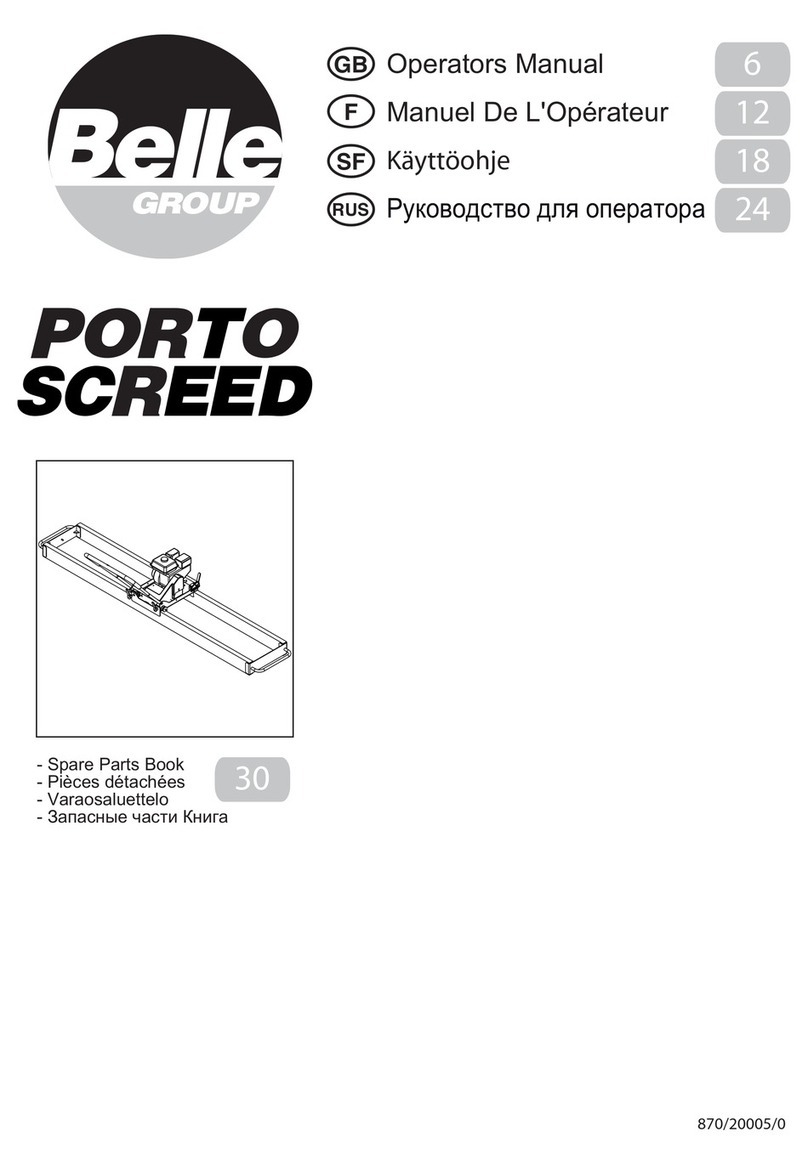 Belle Porto Screed Operator's manual