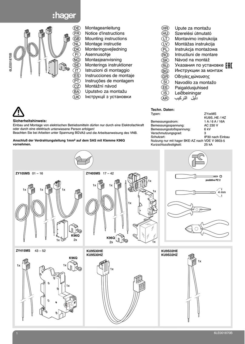 hager ZY MS Series Mounting instructions