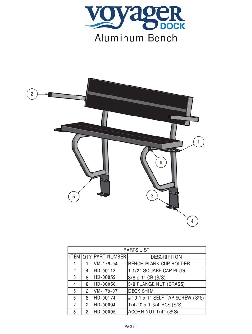 Voyager Dock Aluminum Bench manual