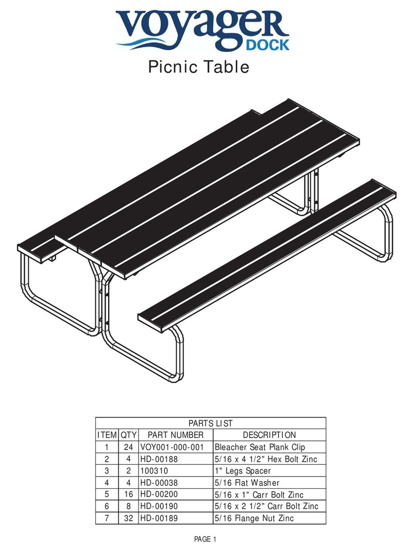 Voyager Dock Picnic Table User manual