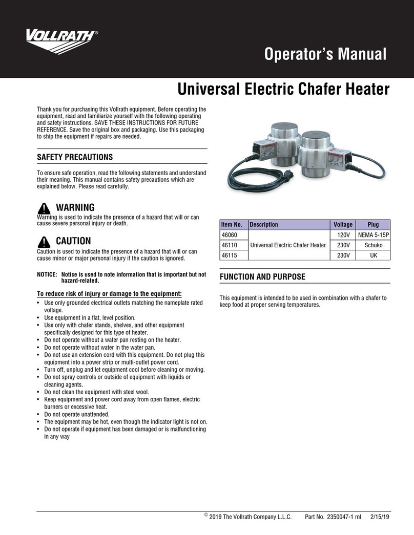 Vollrath 46060 Operator's manual