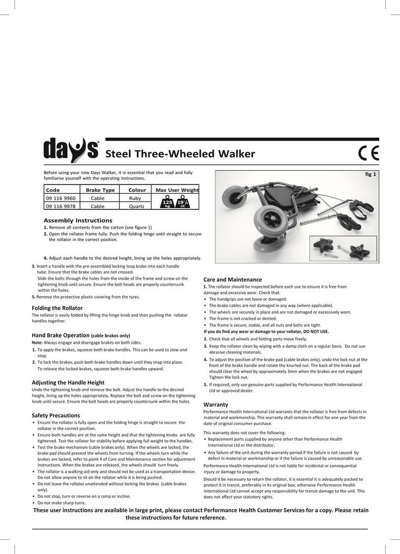 Performance Health Days 09 116 9960 User manual