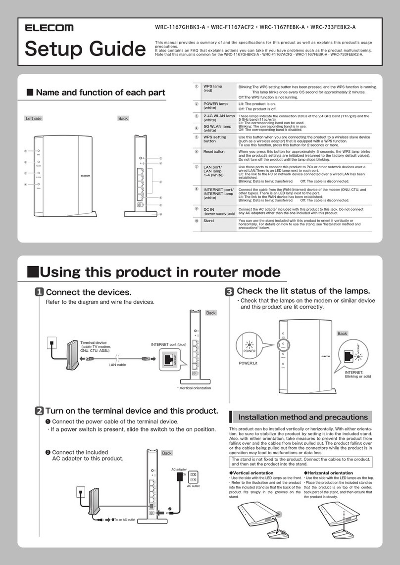 Elecom WRC-1167GHBK3-A Setup guide