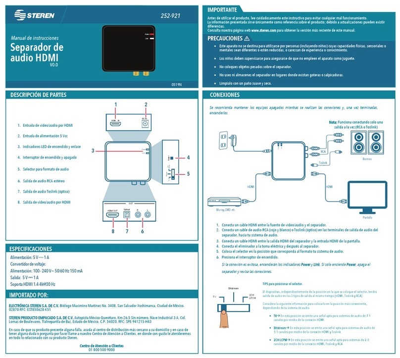Steren 252-921 User manual Steren 252-921 User manual