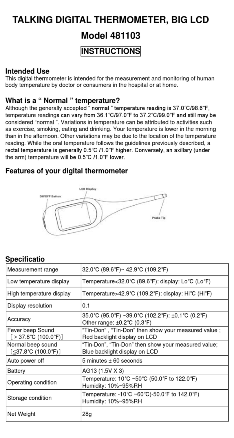 MABIS 481103 instructions