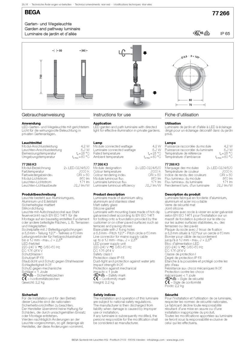 BEGA 77 266 Instructions for use
