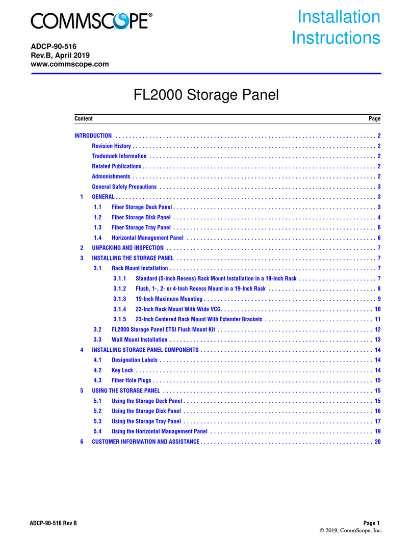 CommScope FL2000 Storage Panel installation instructions