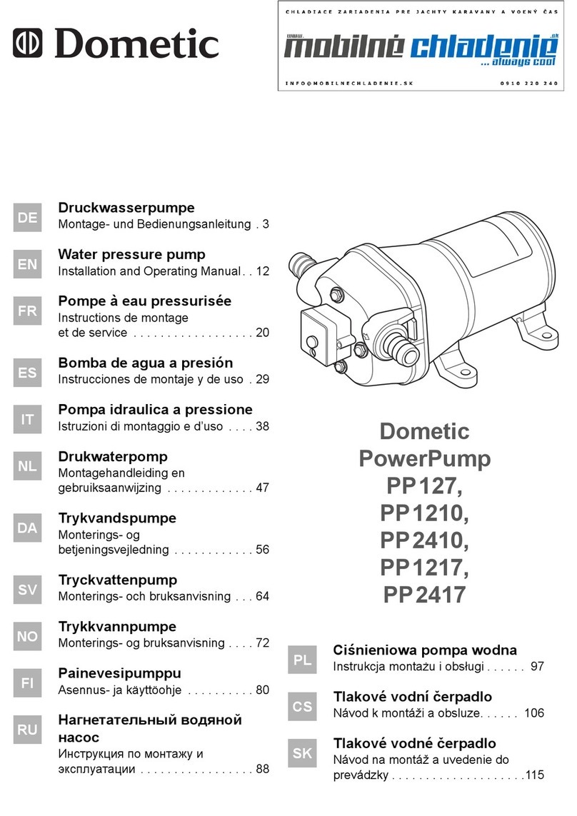 Dometic PowerPump PP127 Installation and operating manual Dometic PowerPump PP127 Installation and operating manual
