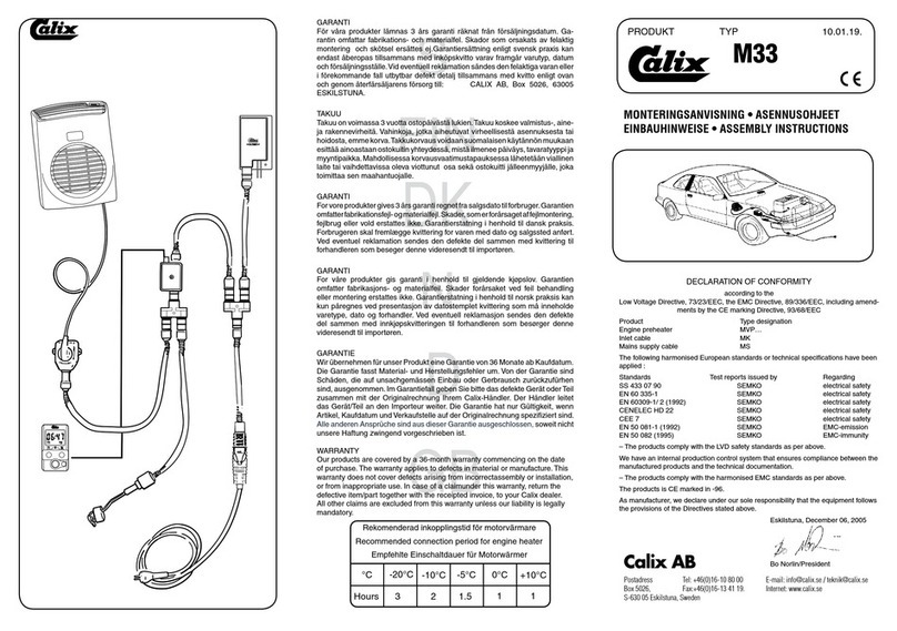 Calix M33 Assembly instructions
