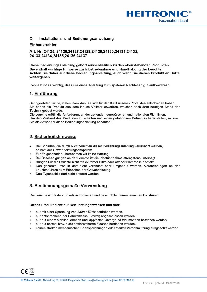 Heitronic 24125 Installation and operating instructions Heitronic 24125 Installation and operating instructions
